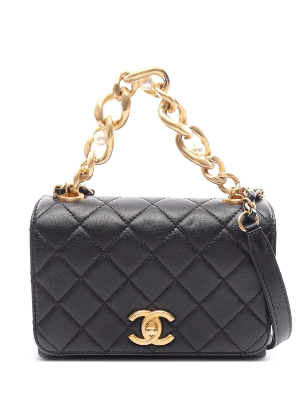 CHANEL Pre-Owned 2021s matelassé chain tote bag - Black
