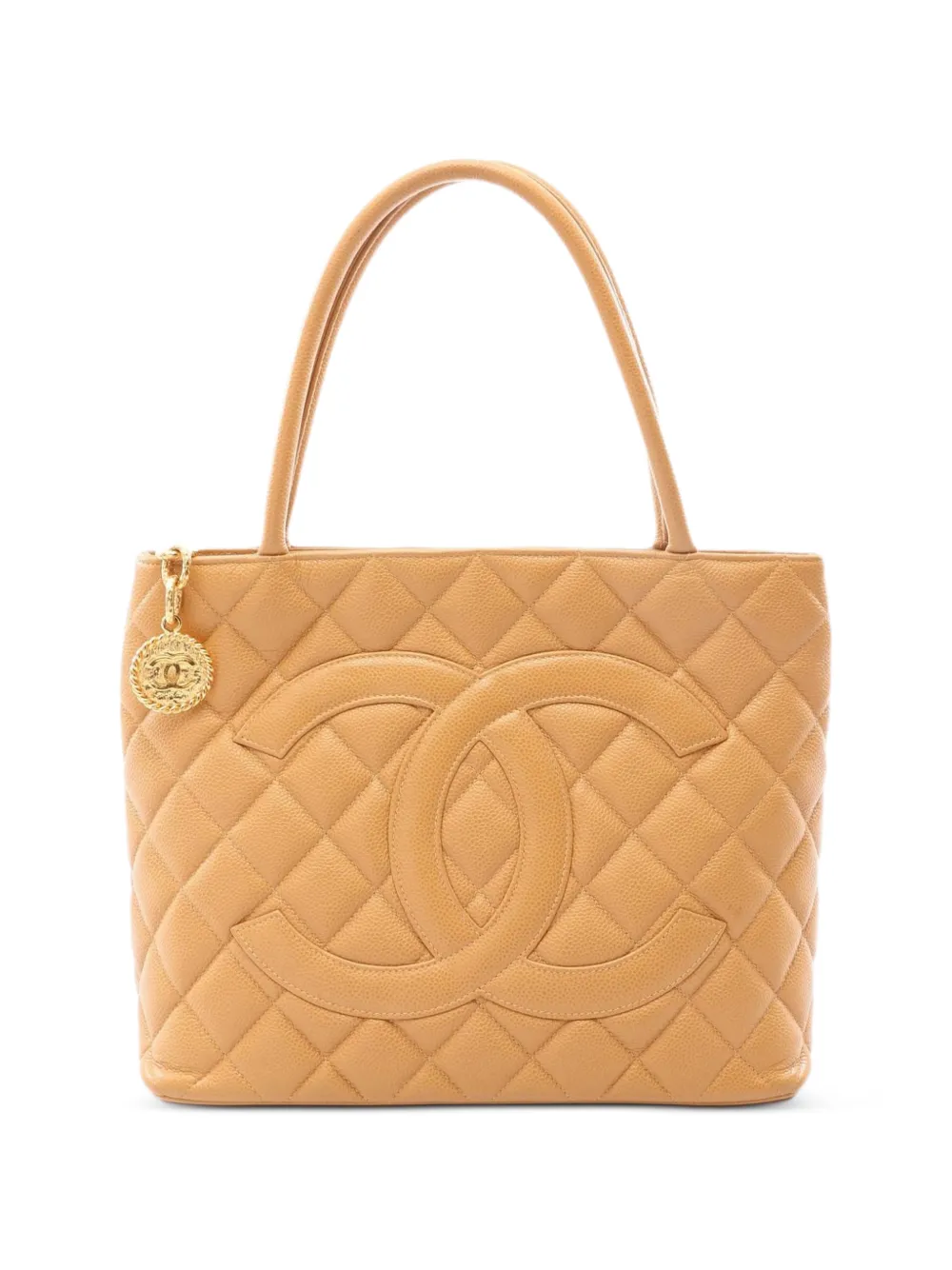 CHANEL Pre-Owned 2000-2002 Medallion diamond-quilted tote bag - Nude