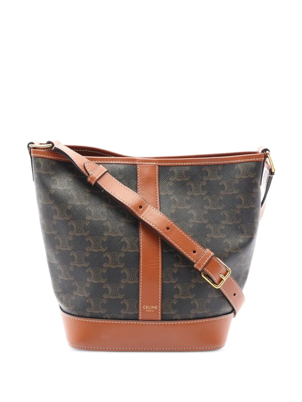 Celine Pre-Owned 2000s small Bucket Triomphe shoulder bag - Braun