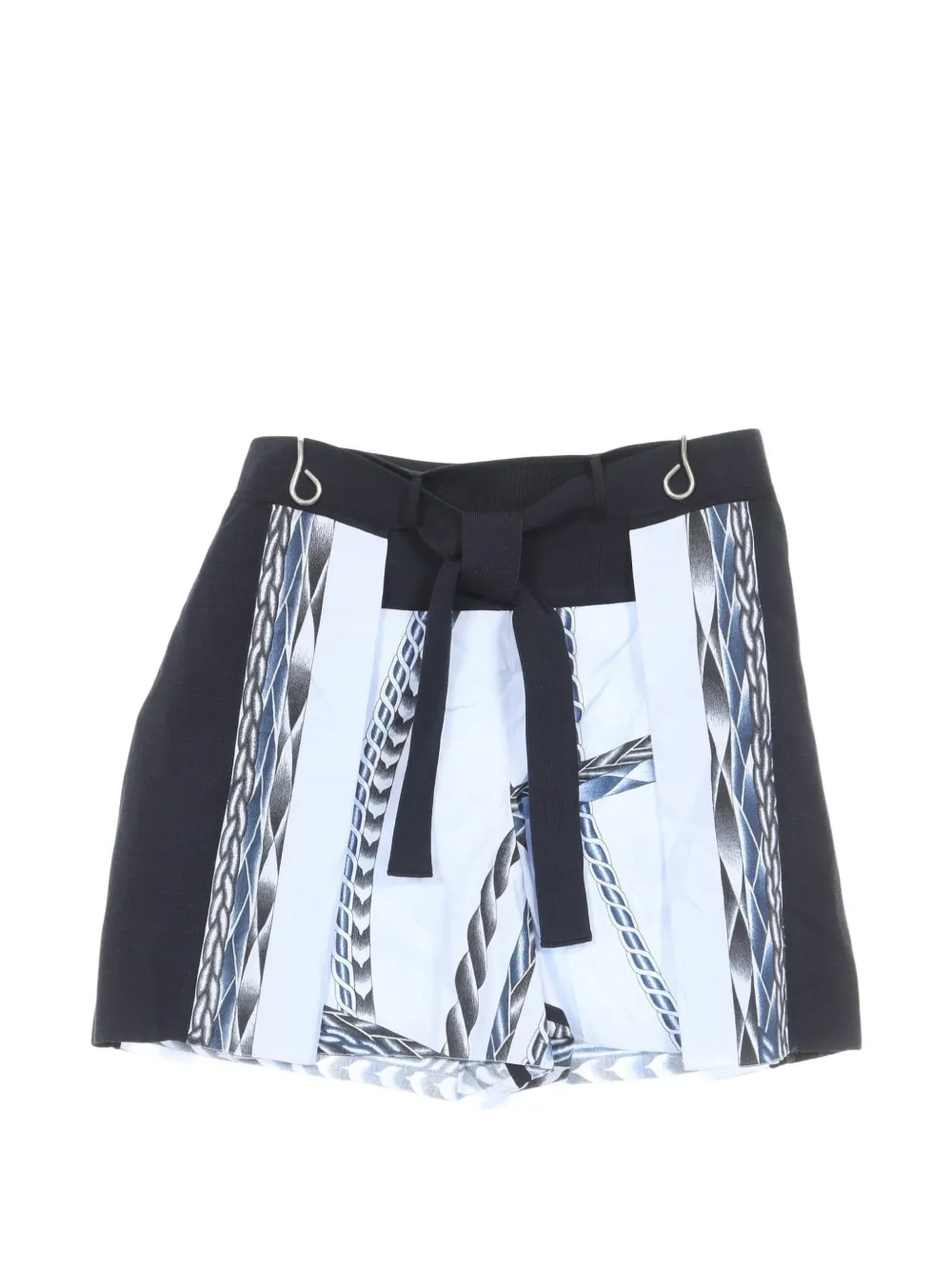 Hermès Pre-Owned 2010s rope-pattern belted shorts - Bleu