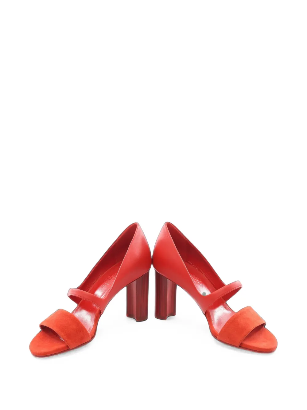 Hermès Pre-Owned 2010s block-heel leather pumps - Rouge Hermès Pre-Owned 2010s block-heel leather pumps - Rouge