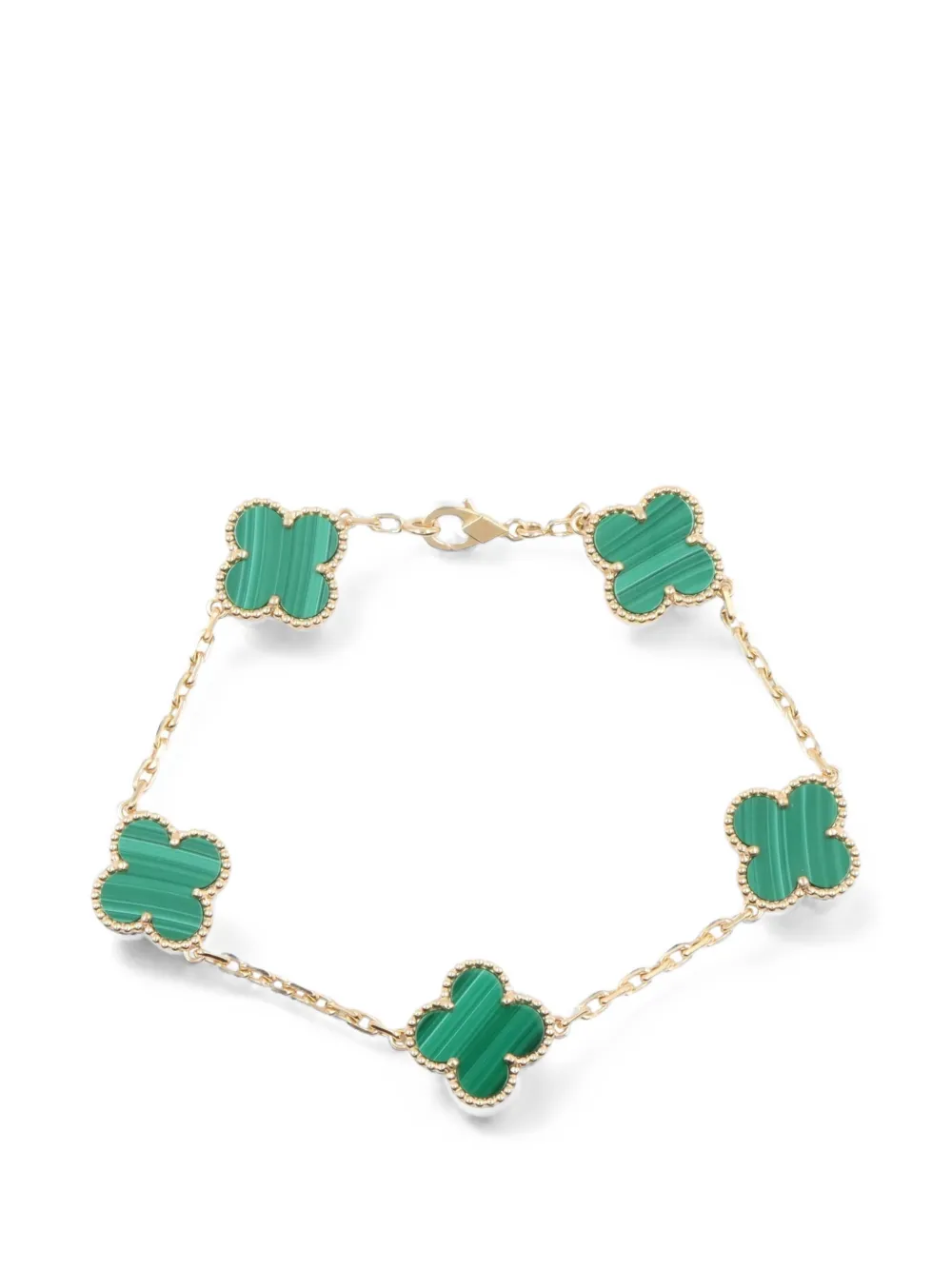 Van Cleef & Arpels Pre-Owned 2010s Vintage Alhambra malachite bracelet - Or