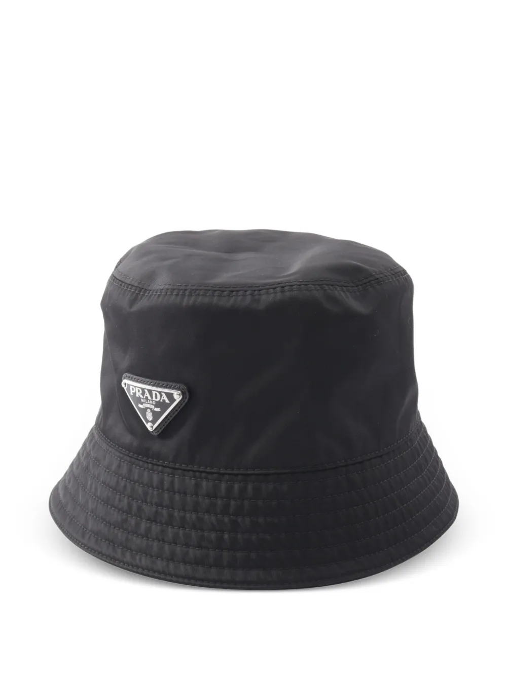 Prada Pre-Owned 2010s Re-Nylon triangle-logo bucket hat - Schwarz