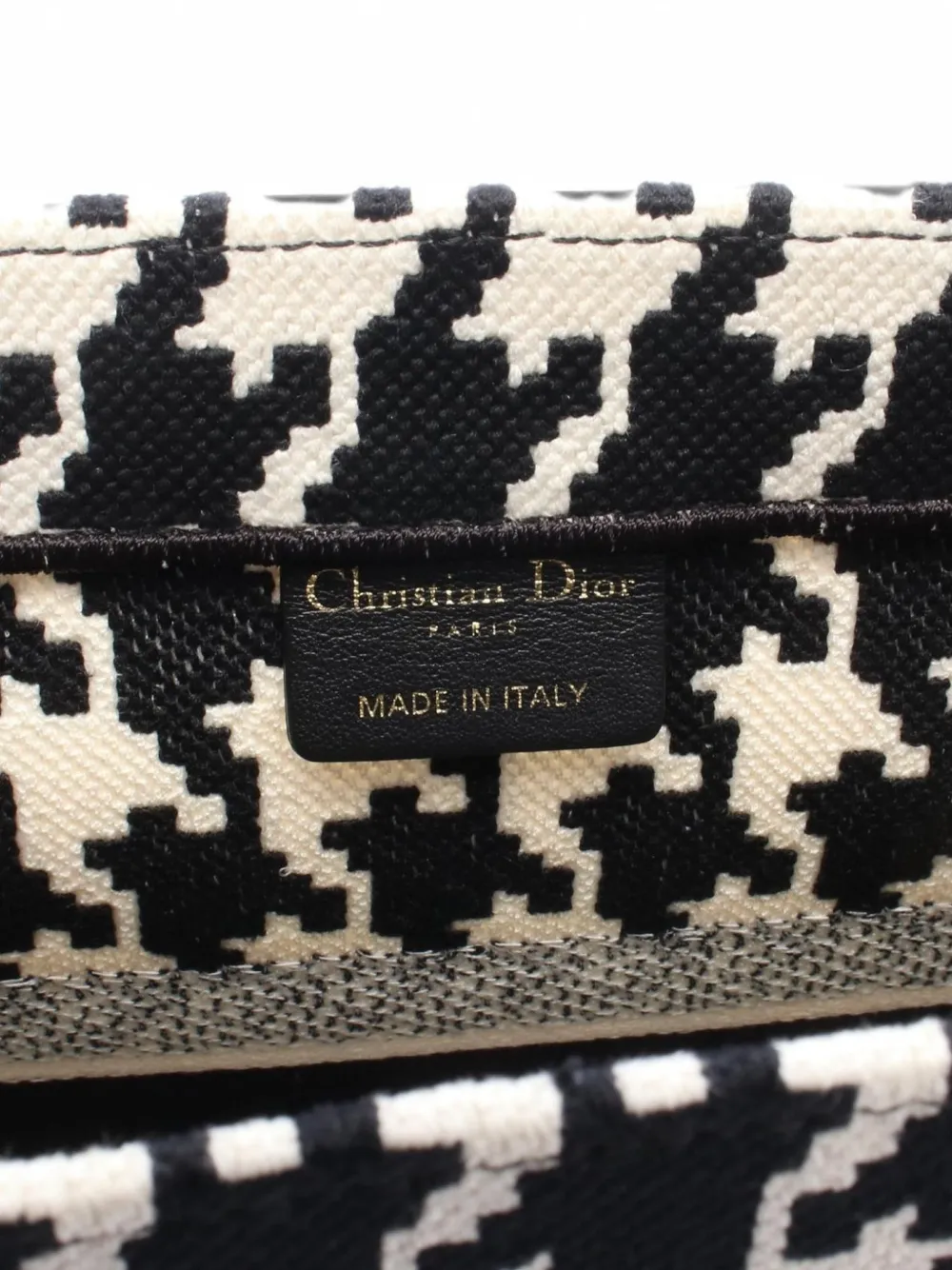 Christian Dior Pre-Owned 2010s medium Book Tote houndstooth tote bag Zwart