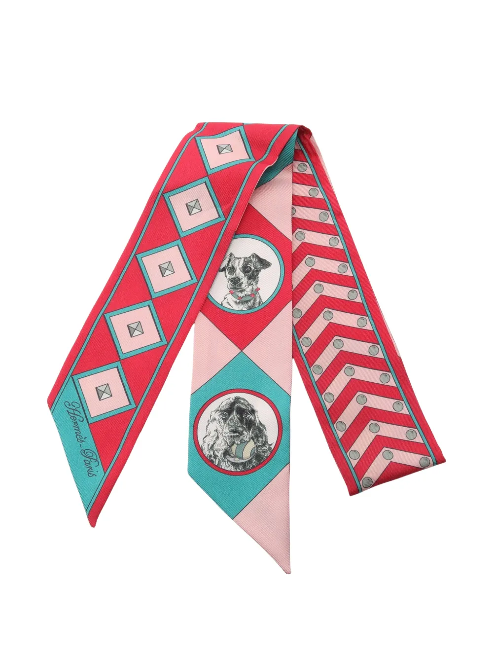 Hermès Pre-Owned 2010s Colliers de chiens Twilly scarf - Rot