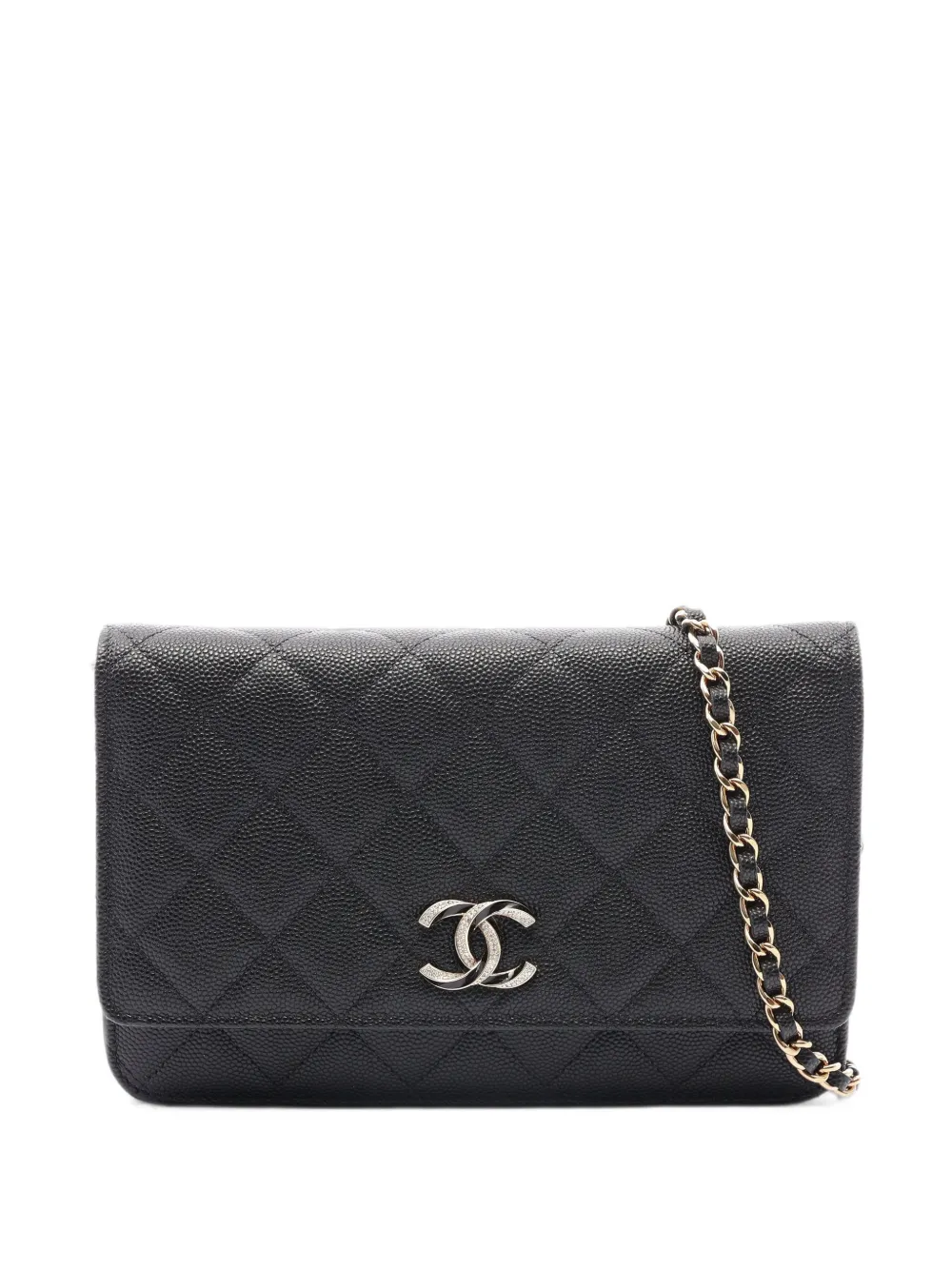 CHANEL Pre-Owned 2021 Matelassé wallet on chain - Nero