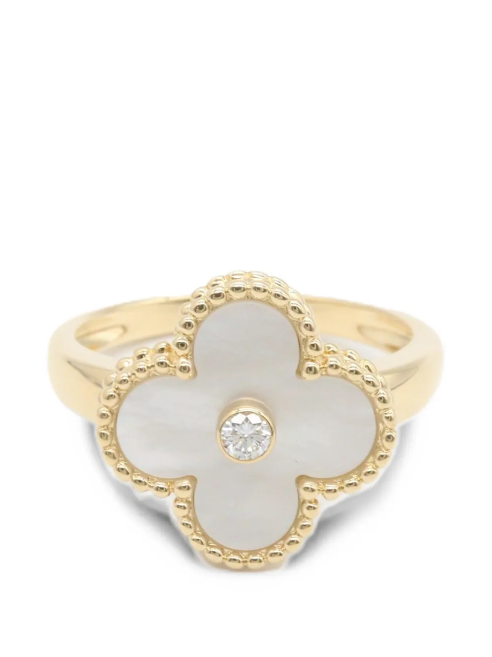 Van Cleef & Arpels Pre-owned 2010s Alhambra Diamond Ring in Gold