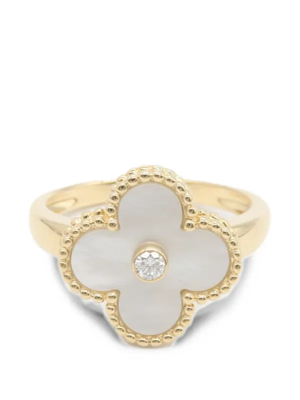 Van Cleef & Arpels Pre-owned 2010s Alhambra Diamond Ring in Gold