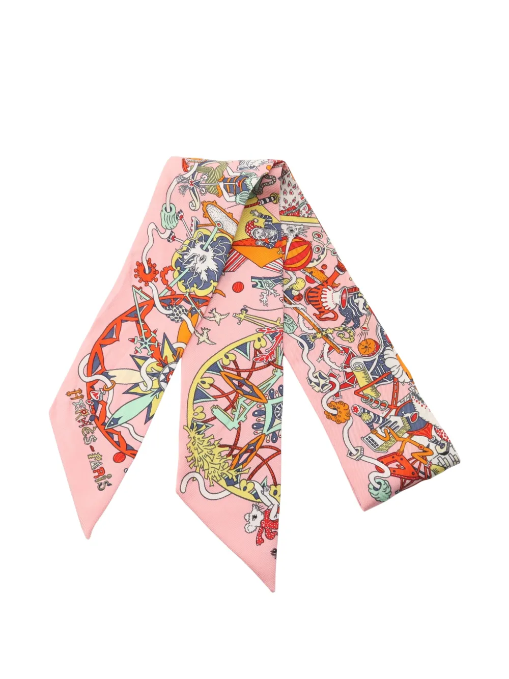 Hermès Pre-Owned 2010s La Folle Parade Twilly scarf - Rosa