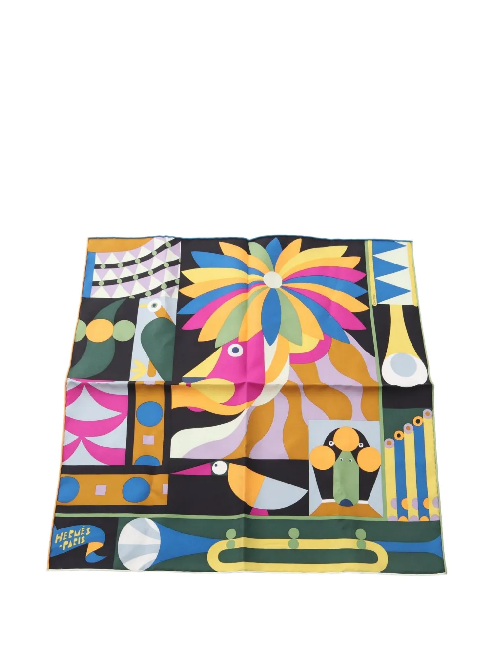 Hermès Pre-Owned 2010s Parade En Fanfare scarf - Schwarz