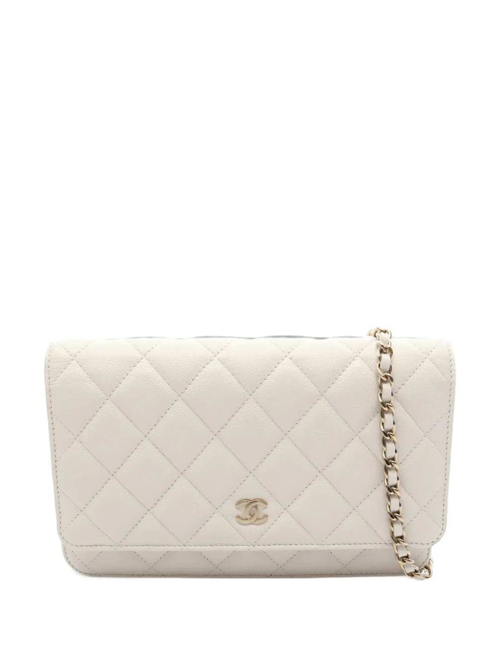 CHANEL Pre-Owned Matelassé Caviar chain-strap shoulder bag - Bianco