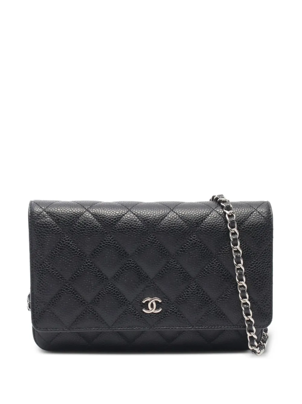 CHANEL Pre-Owned 2021 matelassé caviar-leather chain mini bag - Black
