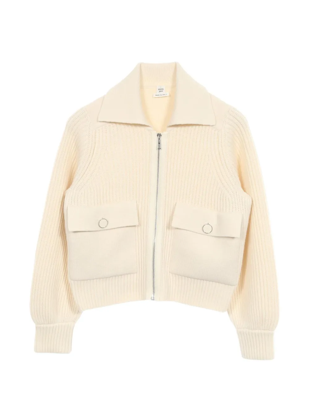 Hermès Pre-Owned 2010s Serie button zip-up jacket - Blanc Hermès Pre-Owned 2010s Serie button zip-up jacket - Blanc