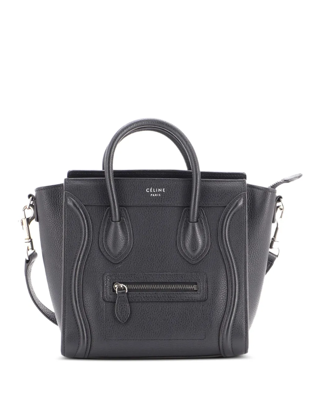 Celine Pre-Owned Luggage Bag Grainy Leather Nano crossbody bag - Schwarz