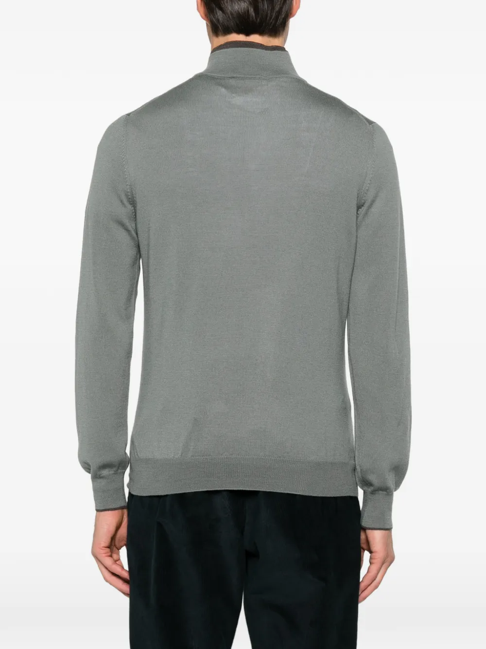 Gran Sasso zip-fastening high-neck sweater Groen