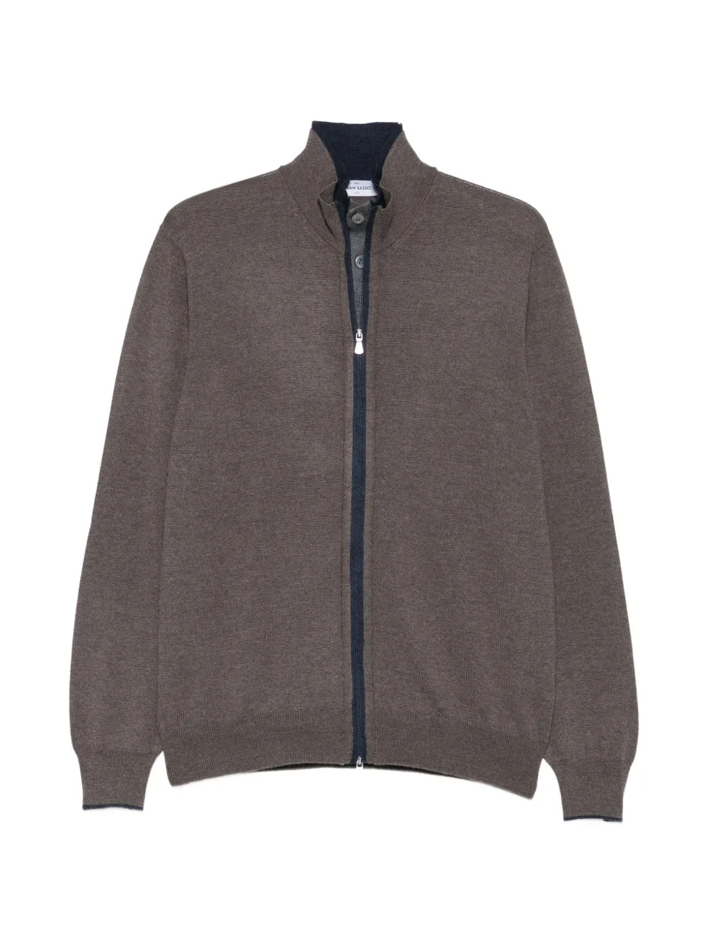 Gran Sasso zip-up high-neck cardigan - Marrone