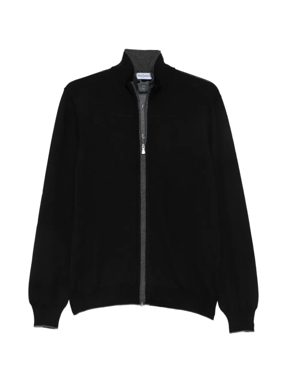 Gran Sasso zip-up high-neck cardigan - Nero