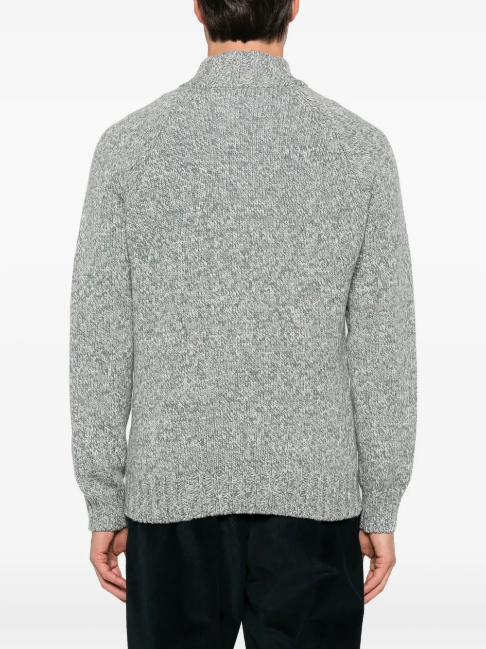 Gran Sasso half-zip chunky-knit sweater Groen