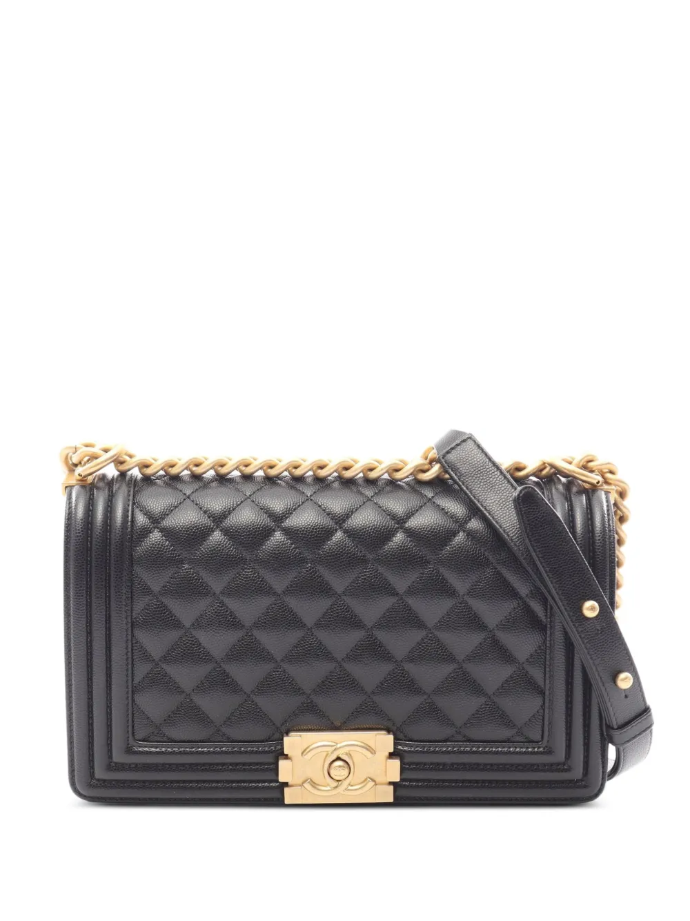 CHANEL Pre-Owned 2021 Boy Chanel chain shoulder bag - Black
