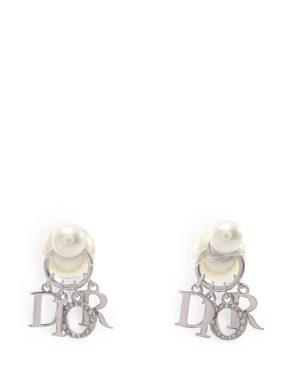 Christian Dior Pre-Owned 2010s Tribales logo-charm earrings - Argent