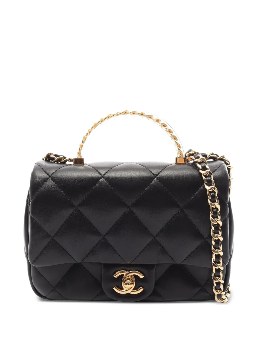 CHANEL Pre-Owned 2021s Matelassé 2-Way top handle shoulder bag - Black