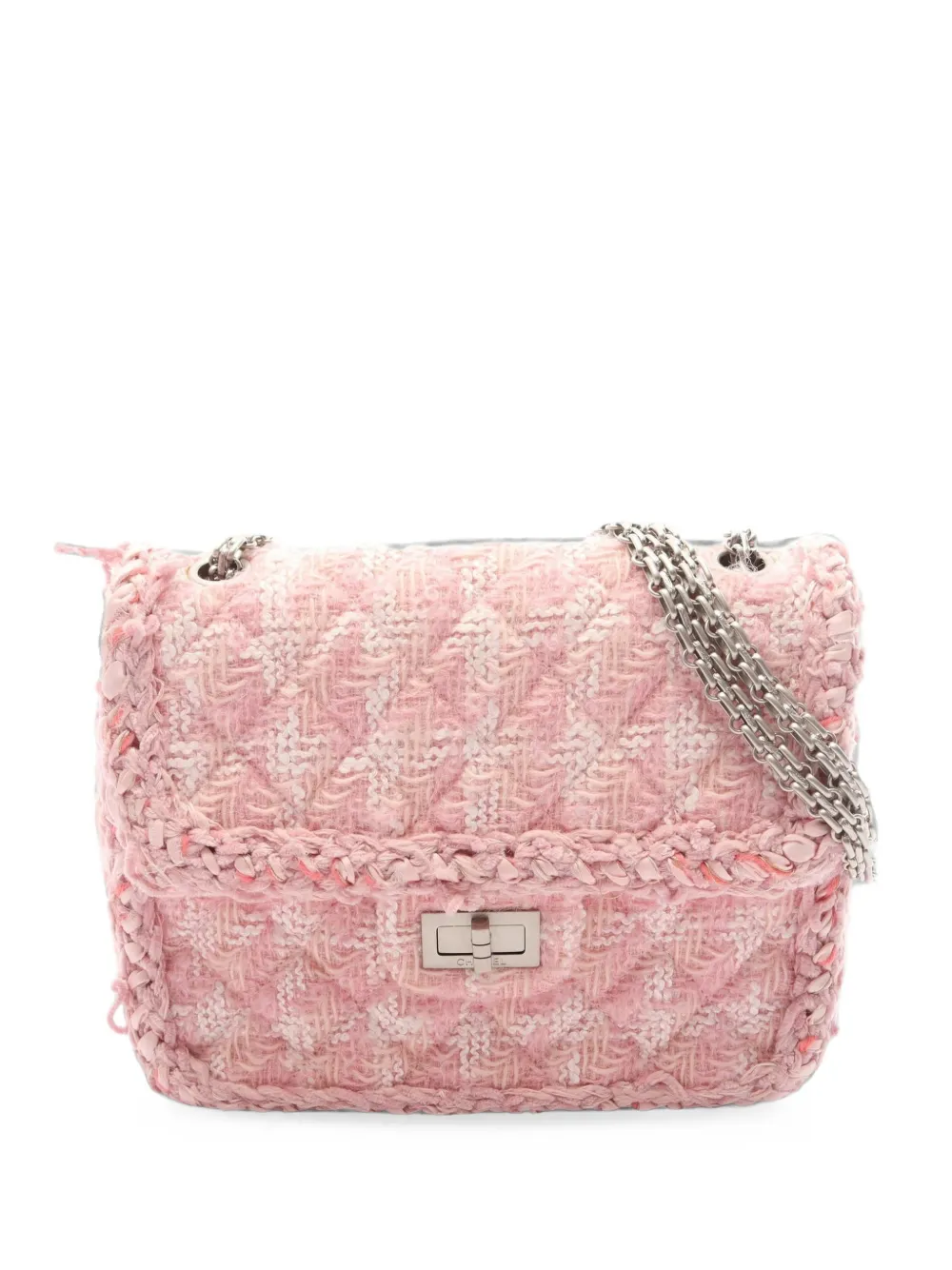 CHANEL Pre-Owned 2014-2015 2.55 Mademoiselle tweed shoulder bag - Rosa