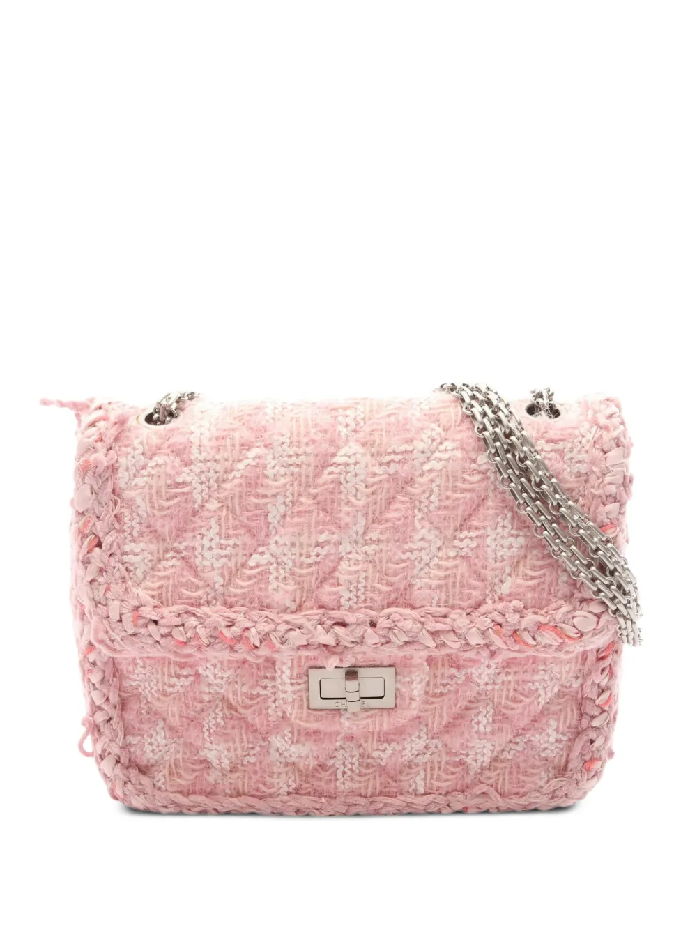 CHANEL Pre-Owned 2014-2015 2.55 Mademoiselle tweed shoulder bag - Pink