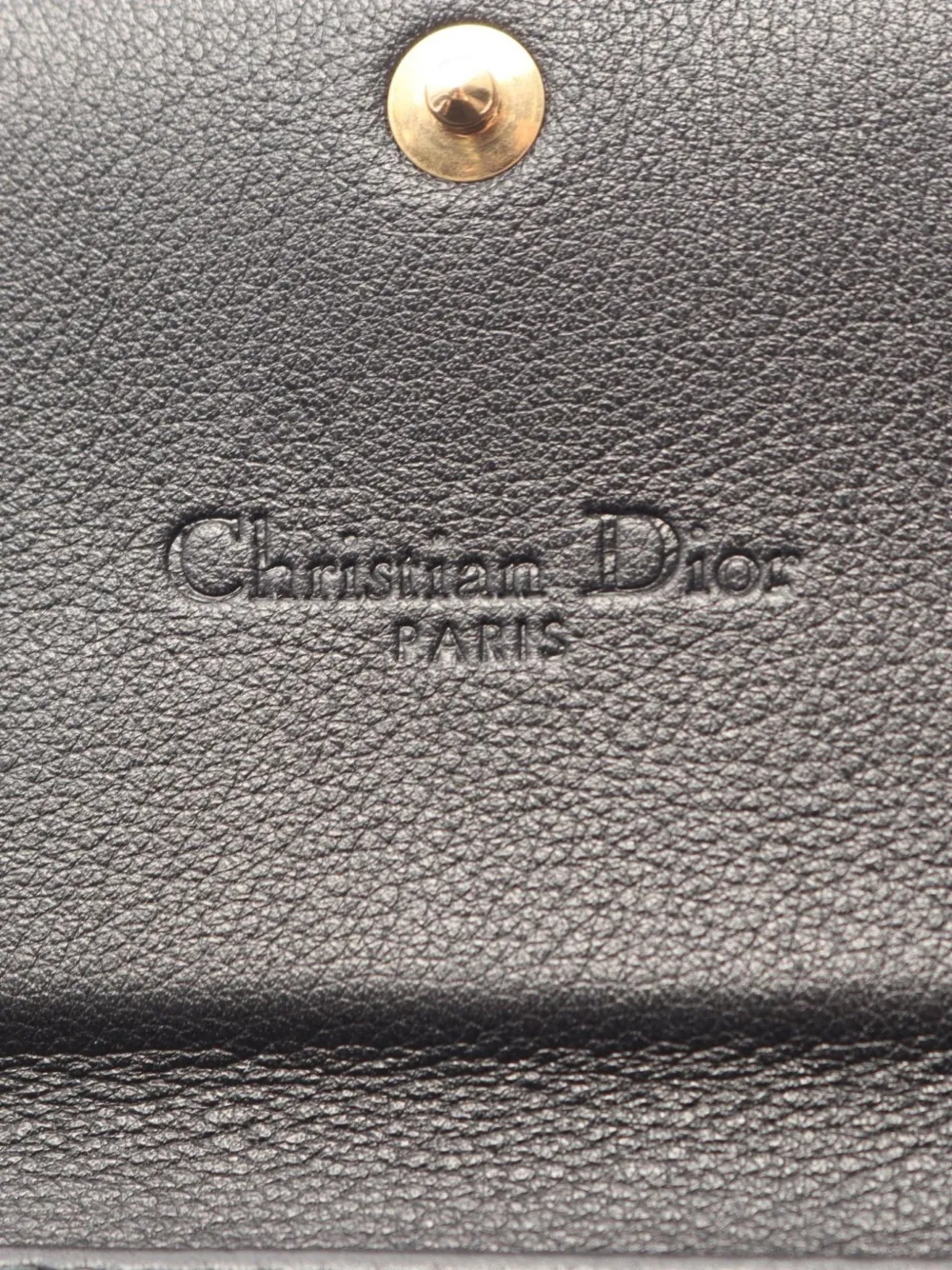 Christian Dior Pre-Owned 2010s Cannage portemonnee met studs en ketting Zwart