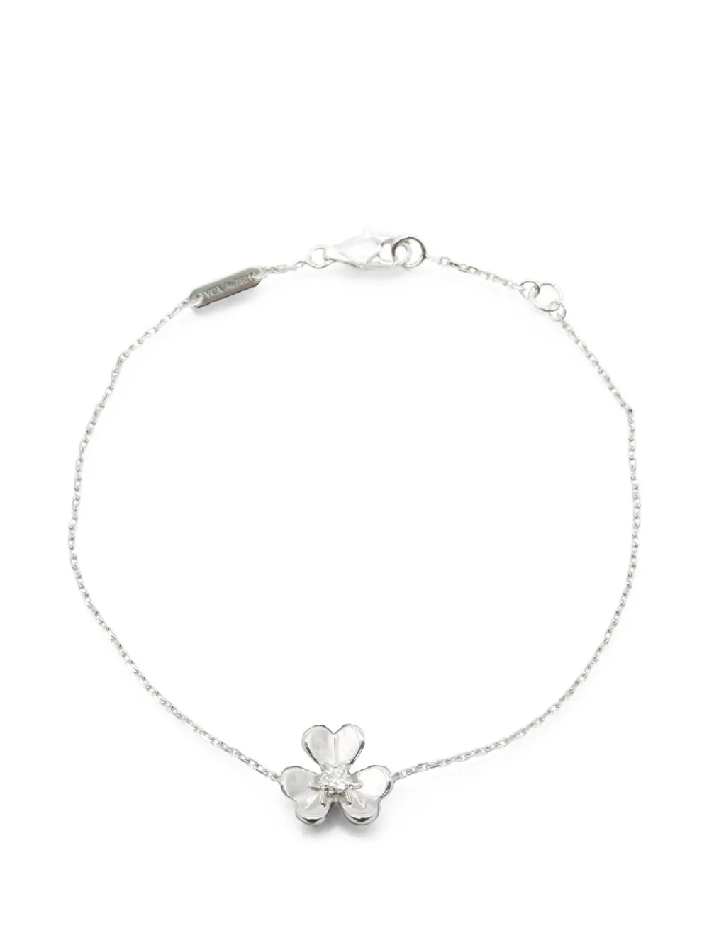 Pre-owned Van Cleef & Arpels 2010s Mini Frivole Diamond Bracelet In Silver