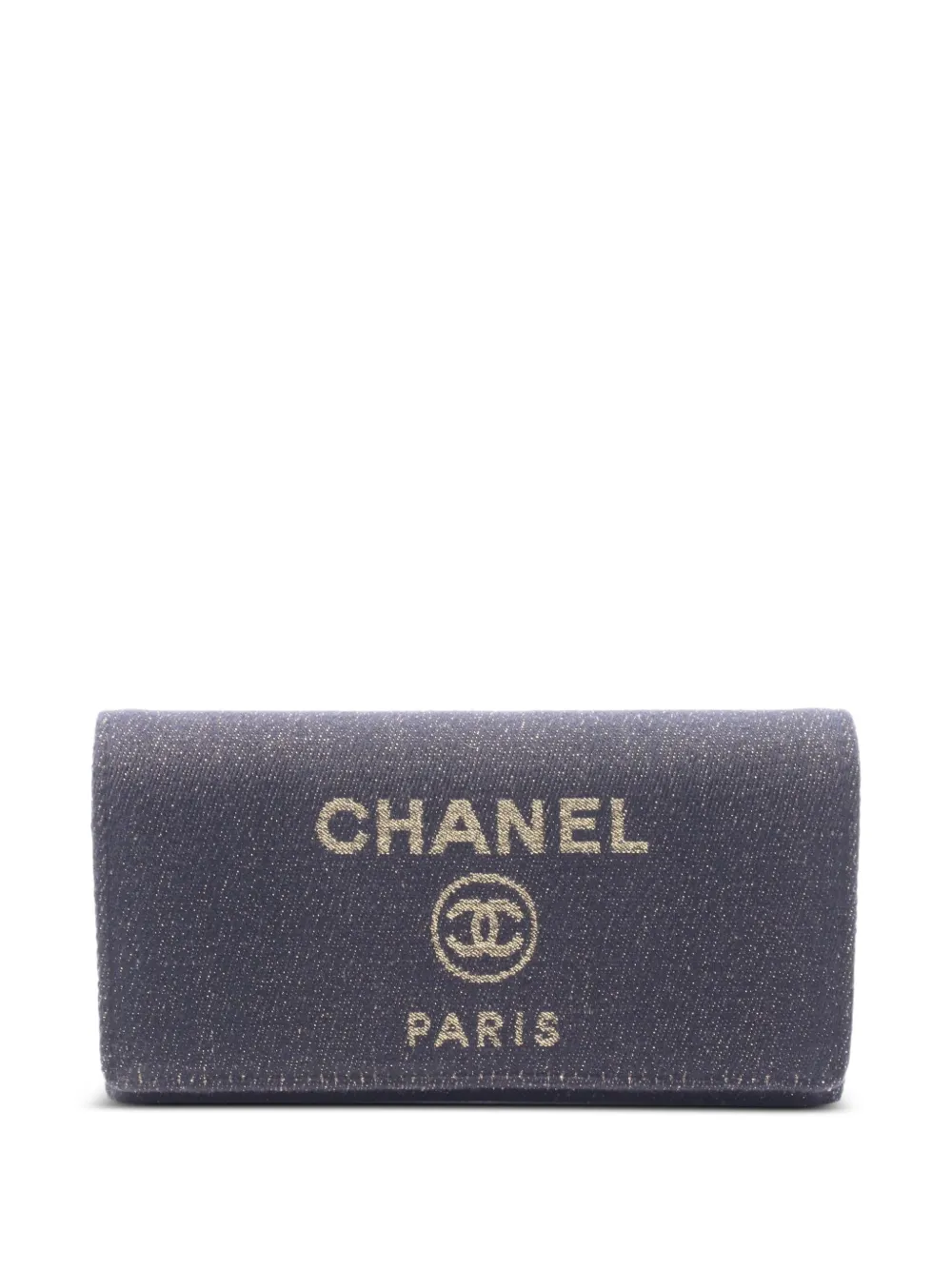 CHANEL Pre-Owned 2019 Deauville long flap wallet - Blue