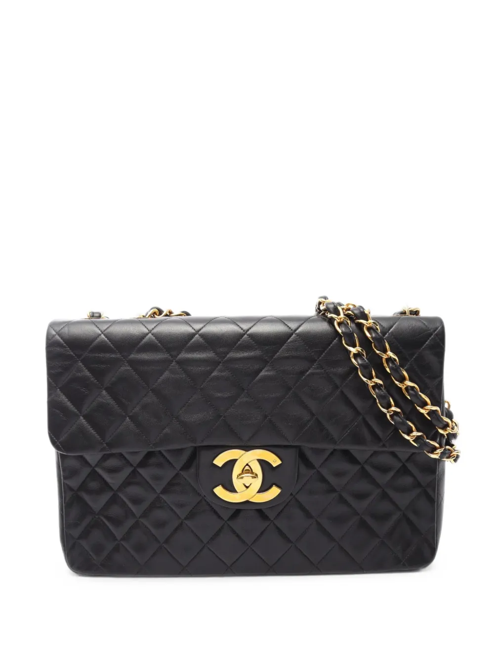 CHANEL Pre-Owned 1991-1994 Maxi Classic Jumbo Decamatlassé chain shoulder bag - Nero