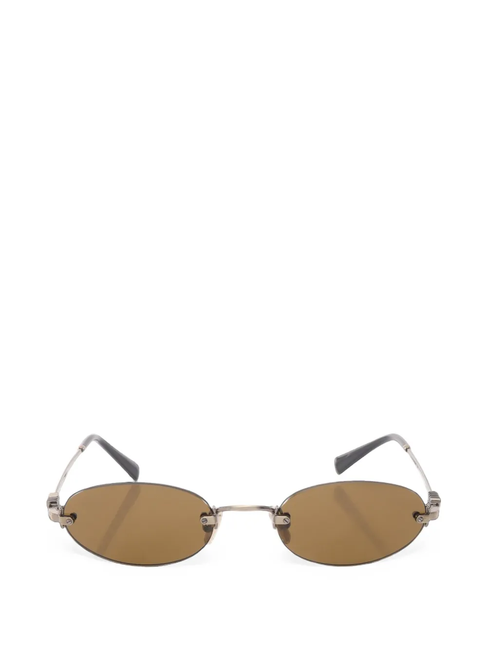 Miu Miu Pre-Owned 2010s rimless oval-frame sunglasses - Or