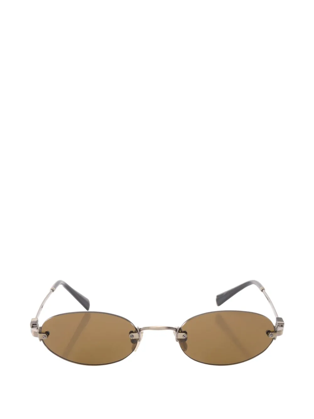 Miu Miu Pre-Owned 2010s rimless oval-frame sunglasses - Oro