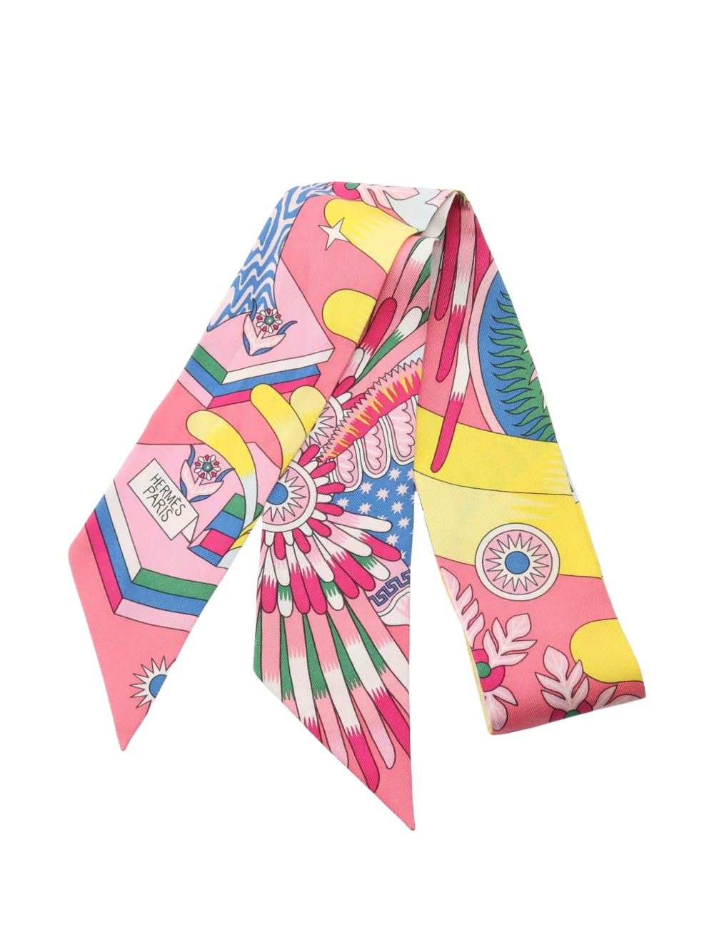 Hermès Pre-Owned 2010s La Source de Pegase ribbon scarf - Rosa