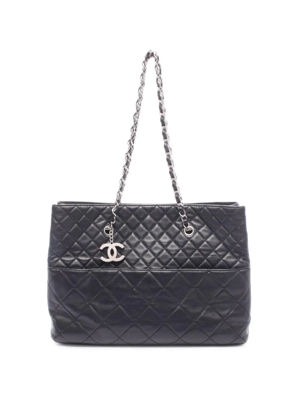 CHANEL Pre-Owned 2010-2011 In The Business matelassé tote bag - Noir