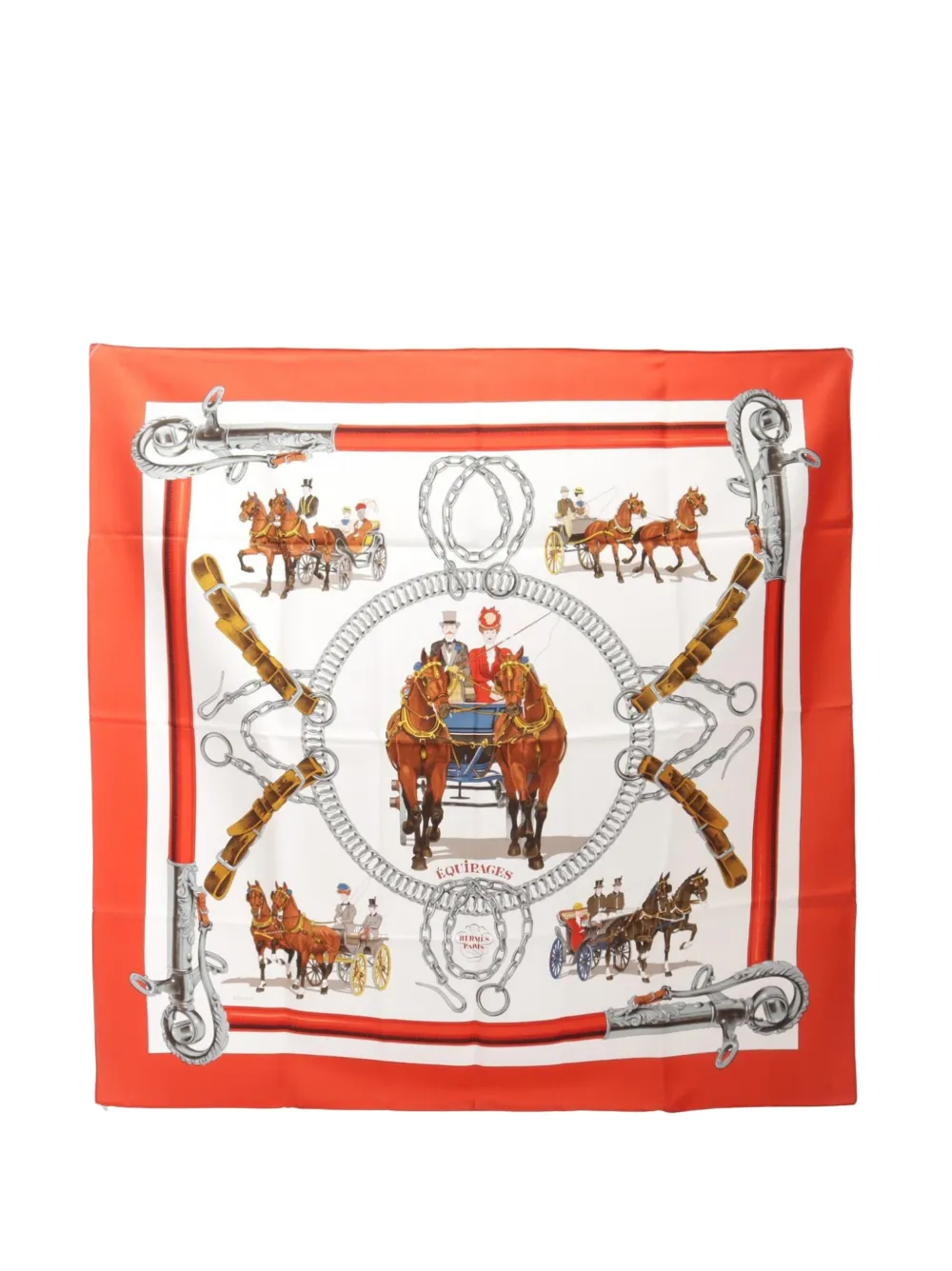 Hermès Pre-Owned 2010s Equipages scarf - Rot
