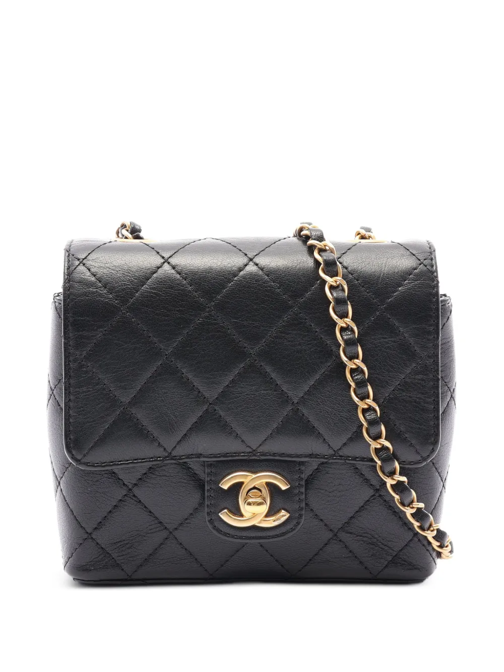 CHANEL Pre-Owned 2021 CC-logo Matelassé mini bag - Black