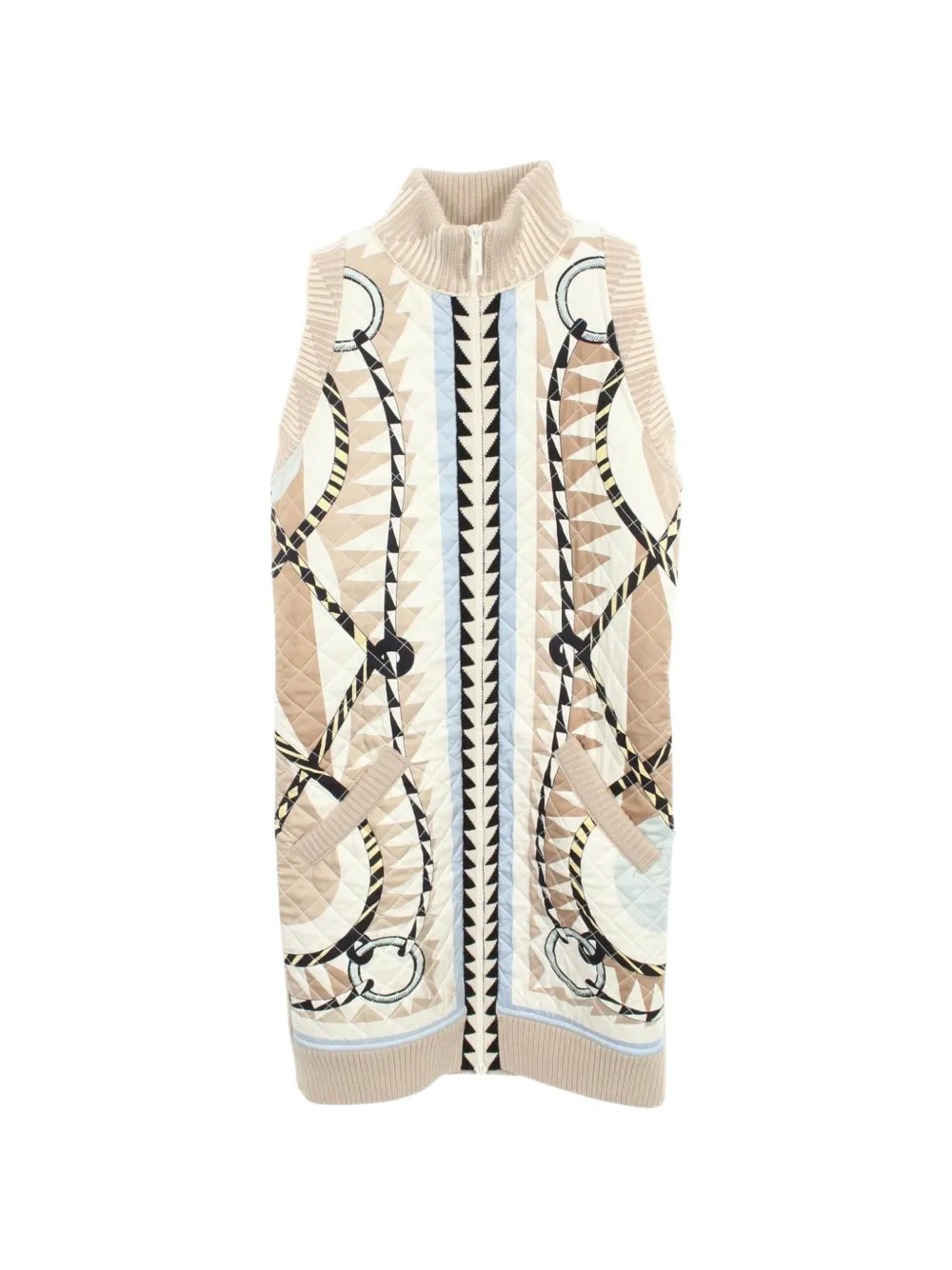 Hermès Pre-Owned 2000s scarf-print down vest - Toni neutri