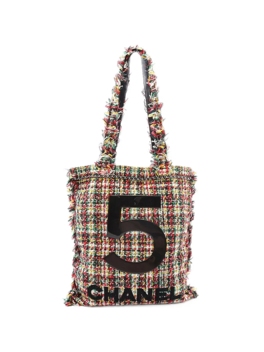 CHANEL Pre-Owned 2017-2018 No.5 tweed tote bag - Nero