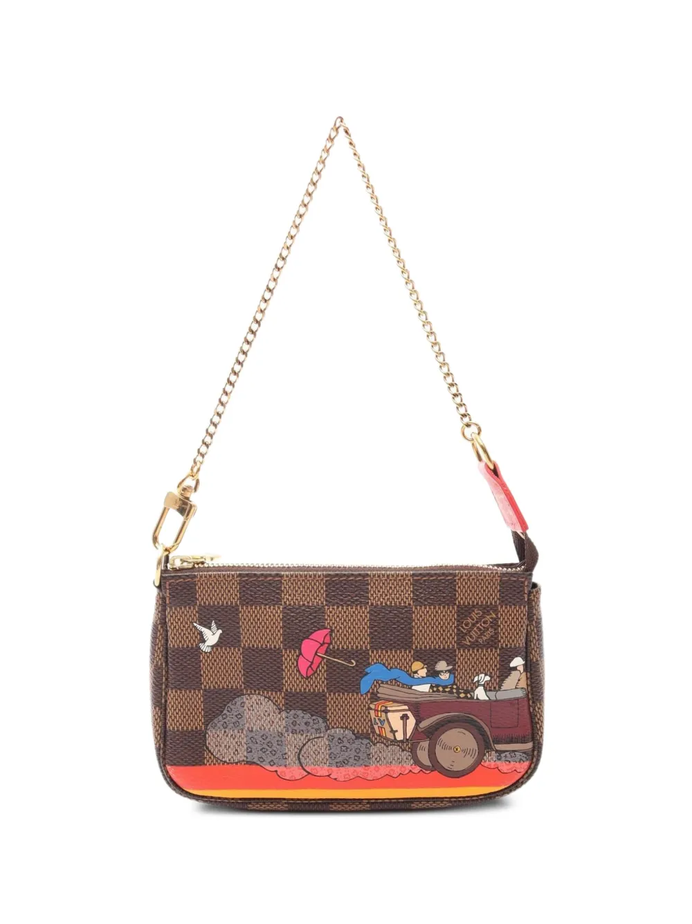 Louis Vuitton Pre-Owned 2015 Pochette Accessoires Damier Ebene Illustre clutch bag - Braun