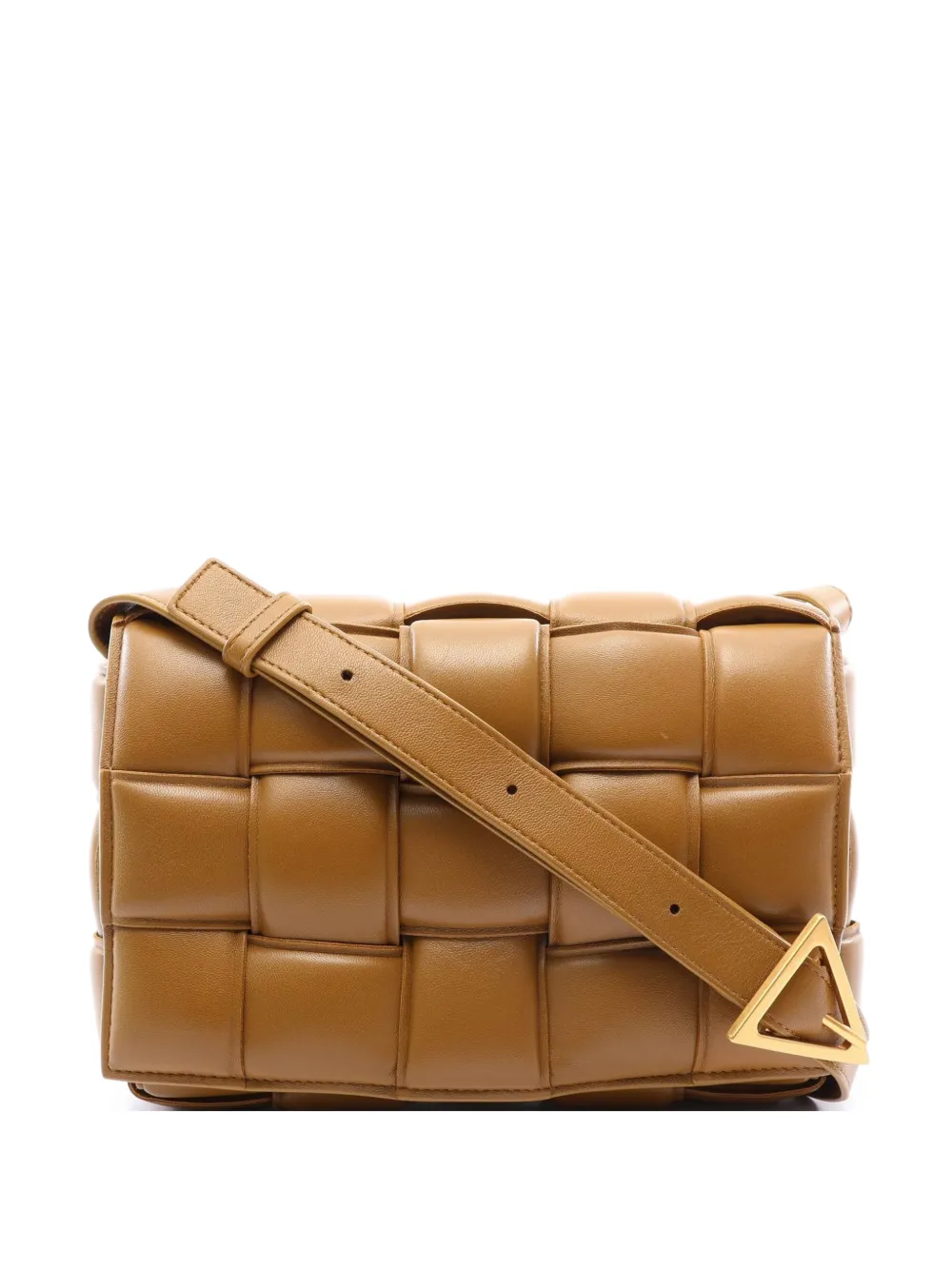 Bottega Veneta Pre-Owned 2010s Cassette Padded Maxi Intrecciato crossbody bag - Braun