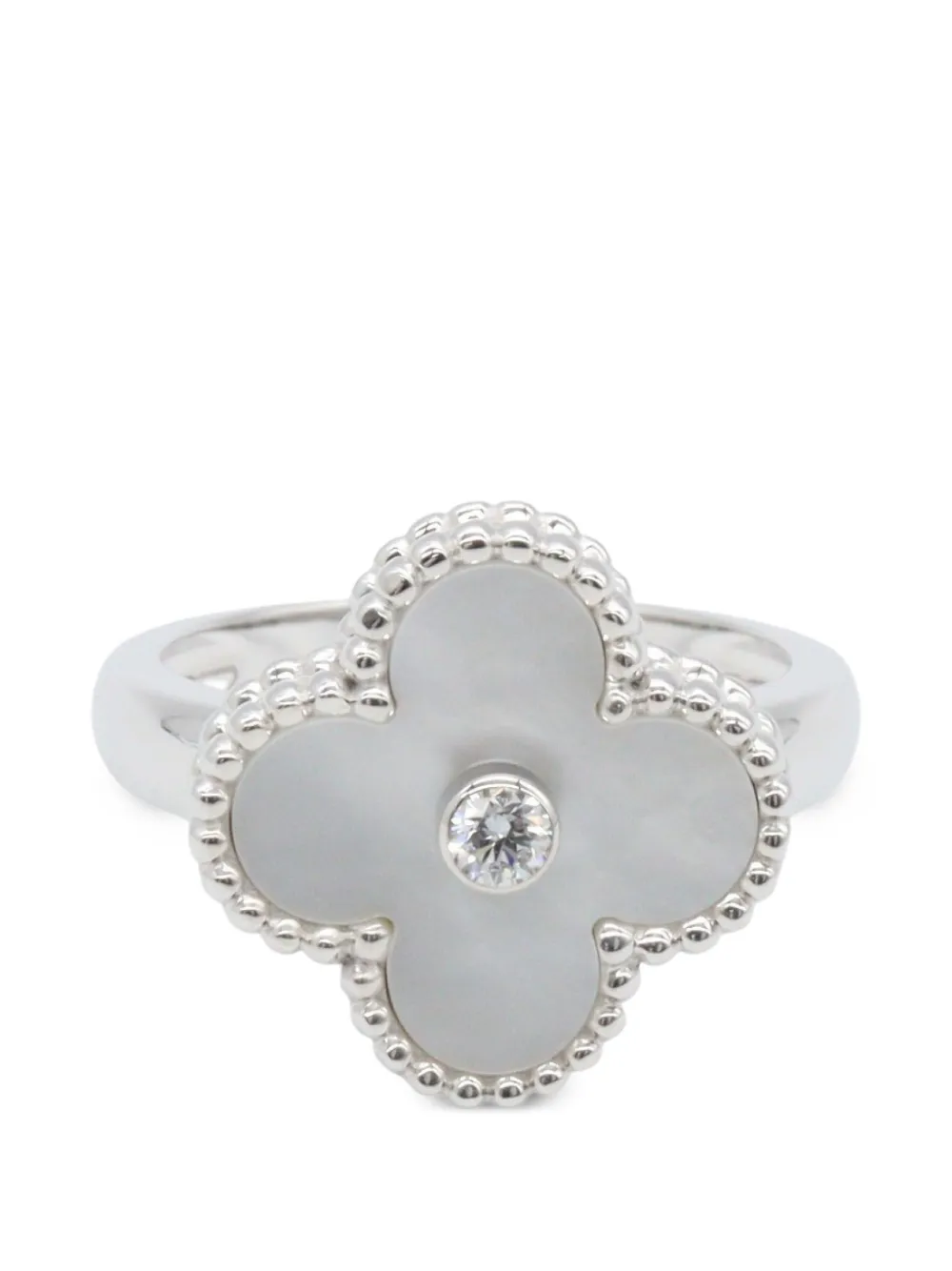 Van Cleef & Arpels Pre-Owned 2010s Vintage Alhambra diamond ring in Silver