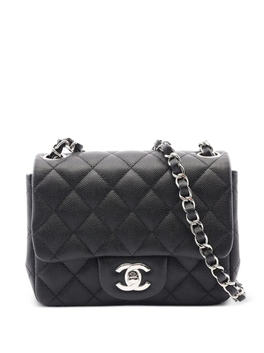 CHANEL Pre-Owned 2018-2019 mini Matelassé chain shoulder bag - Black