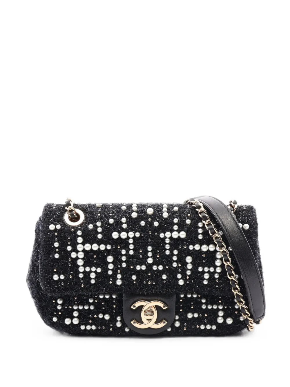 CHANEL Pre-Owned 2017-2018 tweed shoulder bag - Nero