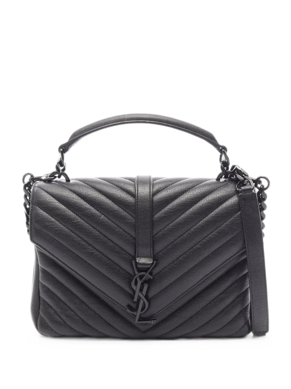 Saint Laurent Pre-Owned 2010s College chain tote bag - Noir Saint Laurent Pre-Owned 2010s College chain tote bag - Noir