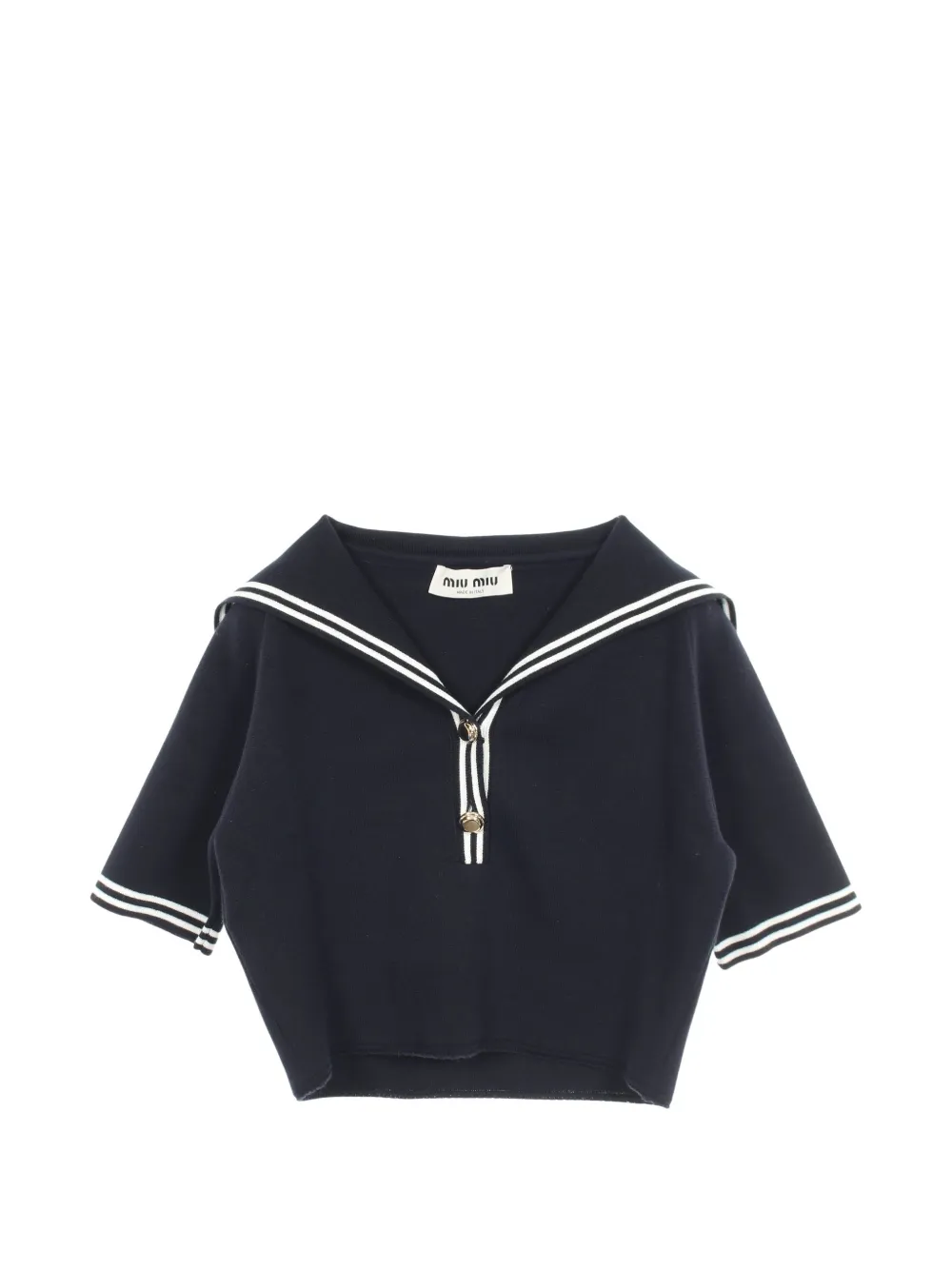 Miu Miu Pre-Owned 2010s sailor collar cropped top - Blu