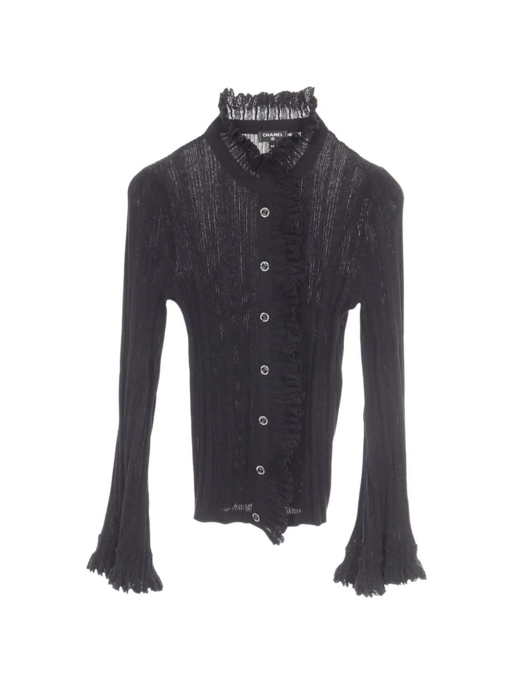 CHANEL Pre-Owned 1986-1988 Cocomark frill blouse - Nero
