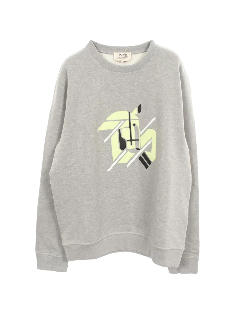 Hermès Pre-Owned 2010s leather patch hoodie - Grau