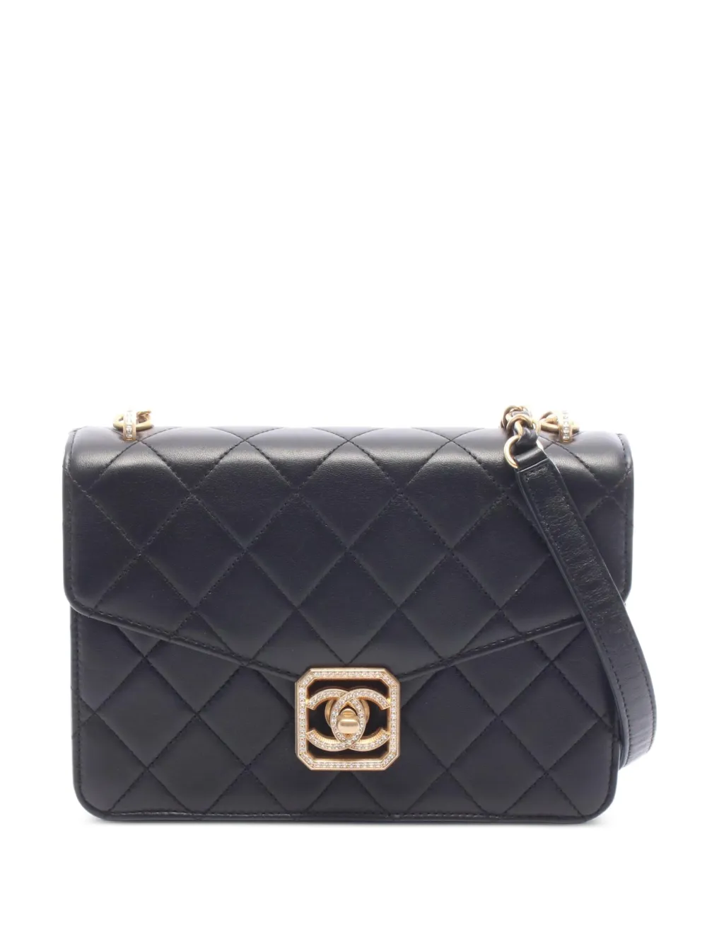 CHANEL Pre-Owned Matelasse chain-strap mini shoulder bag - Black