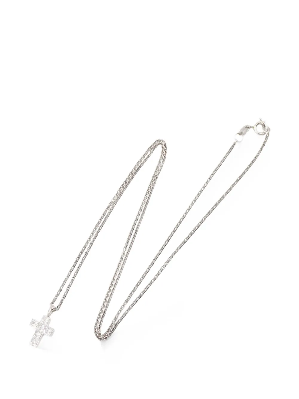 Cartier 2010s diamond cross necklace - Silber